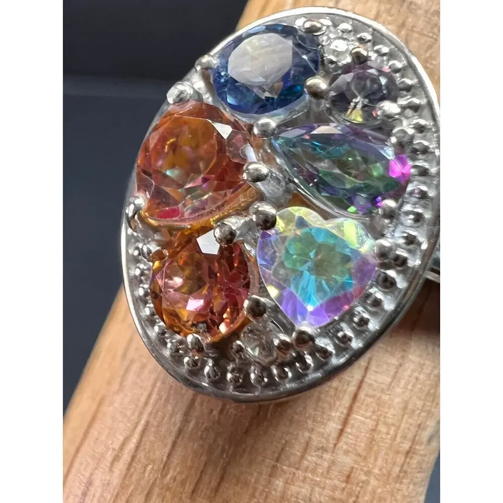 NEW cosmic mystic topaz ring in sterling silver size 8